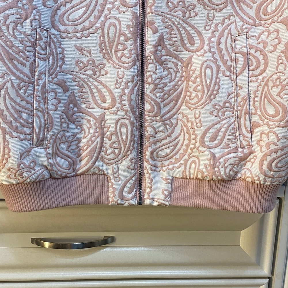 Victoria Beckham for Target Blush Paisley Bomber Jacket. - Picture 2 of 5